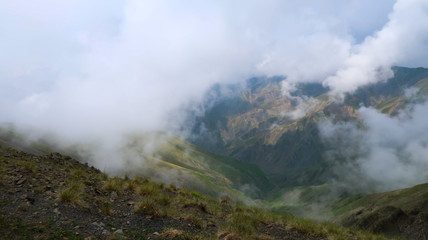 clouds over mountains