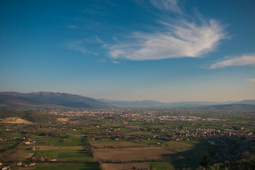 Veduta aerea di Foligno in Umbria