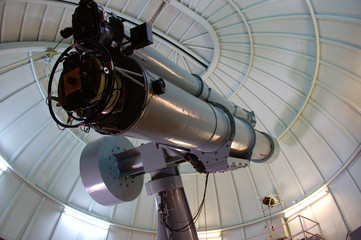 Antique telescope at an observatory