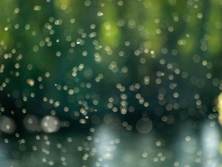 A cloud of mosquitoes beside the river on a bokeh background