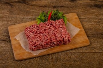 Raw pork minced meat