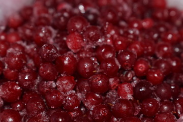 Frozen berry. Fresh cranberries and cranberries
