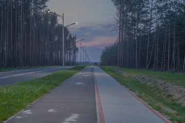 Droga wieczorem.