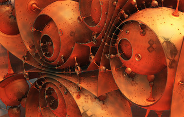 Abstract background 3D, fantastic structures and shapes, fictional sci fi background.