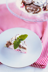 Cake with souffle and berries