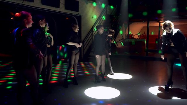 Girls learn to dance. Sexy girls dance strip dance.