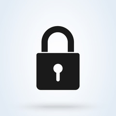 padlock lock icon vector. Password security symbol. Flat design style.