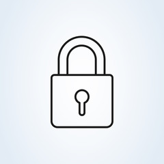 lock line icon, outline vector logo illustration, linear pictogram isolated on white