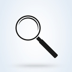 magnifying glass icon, zoom and search symbol. flat vector graphic on isolated background