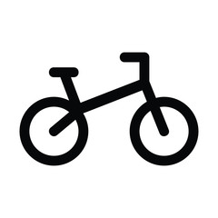 A black and white vector silhouette of a bike