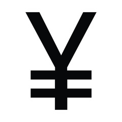 Obraz premium A black and white vector silhouette of the yen currency