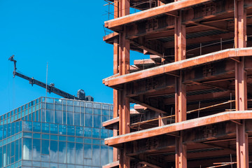 Steel Frames Of A Skycraper Construction