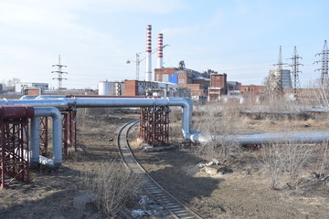 Industrial landscape. Railway.