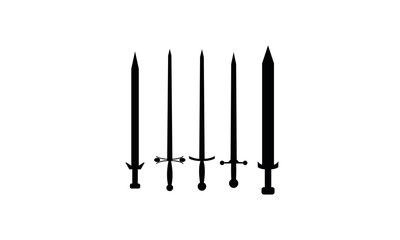 Sword set template vector