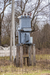 Electrical substation, high voltage transformer