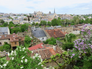 Poitiers, panorama sur la ville au printemps (France)