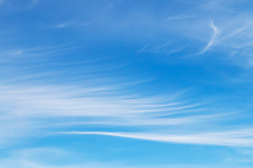 White fluffy and blue sky with clouds (Cirrus clouds)