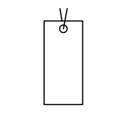 the cardboard label on a string for clothes