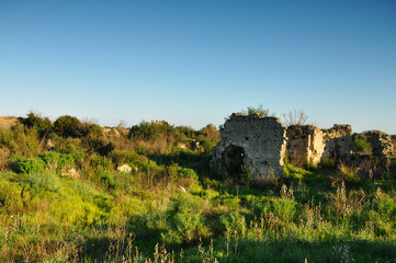 Turkey, Side city. Ancient Greek ruins