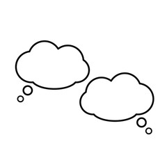 Think speech bubbles outline icon