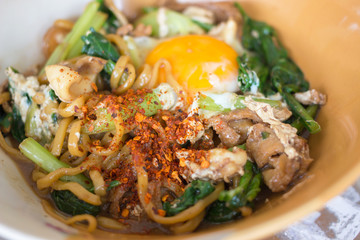 Fried Hokkien Noodles ; traditional food of Phuket, Thailand