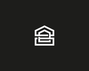 Abstract linear house logo. Home universal vector logotype