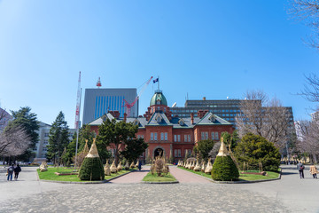 Fototapeta na wymiar Historic Former Hokkaido Government Office in Sapporo, Hokkaido, Japan. This place are popular traveler take photo