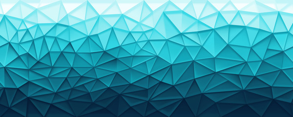 Polygon geometrical seamless backdrop texture, aqua-blue vertical gradient