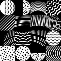 Obrazy na Szkle  Wektor nowoczesne proste kształty szablon projektu okładki. Biało-czarna ilustracja