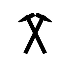 hammer icon, for graphic design of logo, emblem, symbol, sign, isolated on white background. Hand drawn, vector illustration