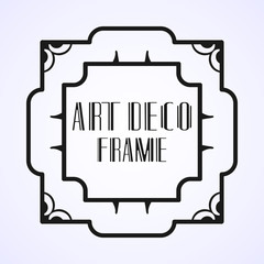 Vintage ornamental modern art deco border frame for invitation and packaging of luxury products. Retro luxury background