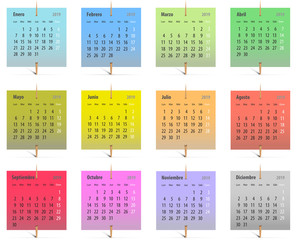 2019 Spanish calendars_color stickers