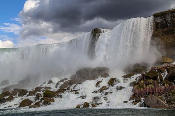 Niagara falls Horseshoe. Ontario. Canada. Beautiful waterfall background.