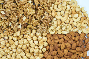 raisins nuts almonds cashews hazelnuts walnut mix platter texture