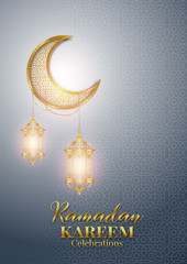 Ramadan Kareem or Eid mubarak greeting card islamic vector design 