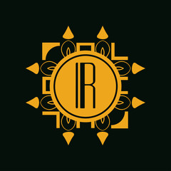 Fototapeta premium Classic modern art deco luxury monochrome geometric vintage vector monogram, frame , border , label for your logo badge