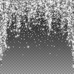 Sparkling silver luxury sparkling confetti. Scatte