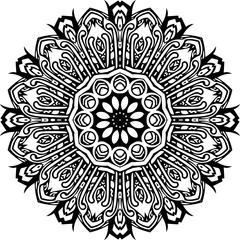 Mandala in black lines
