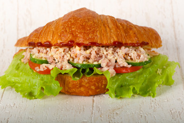 Croissant with meat