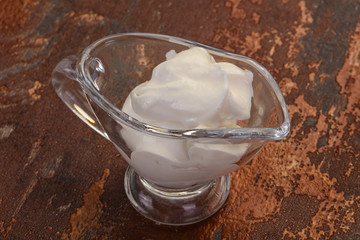 Sour cream in the bowl