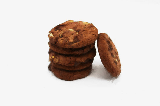 Oat cookies. Isolated image on white background.