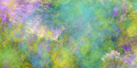 Abstract fantastic green and pink clouds. Colorful fractal background. Digital art. 3d rendering.