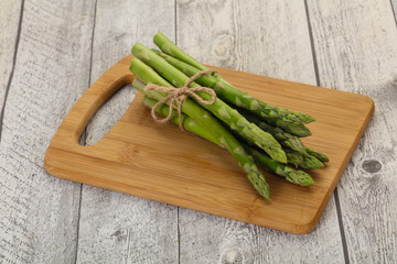 Raw asparagus heap