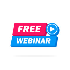 Free webinar play online button vector illustration