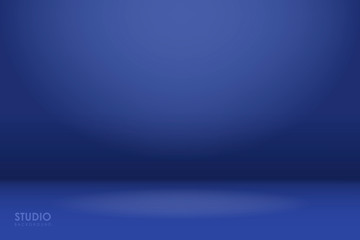 Empty blue studio room background. Vector illustration