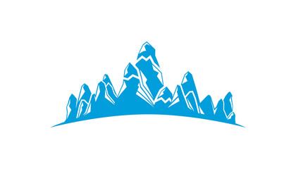 Fototapeta premium blue mountain range on white background