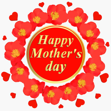 Happy Mother's day greeting card. Typography design for greeting cards and poster with pink hearts and confetti. Design template for Mother's day.
