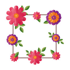 Fototapeta na wymiar floral flowers frame decoration