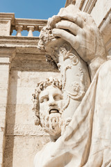 Statue of the Tiber River god. Close-up. The Capitoline Hill (Campidoglio). Rome. Italy