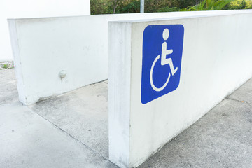 Wheelchair blue sign